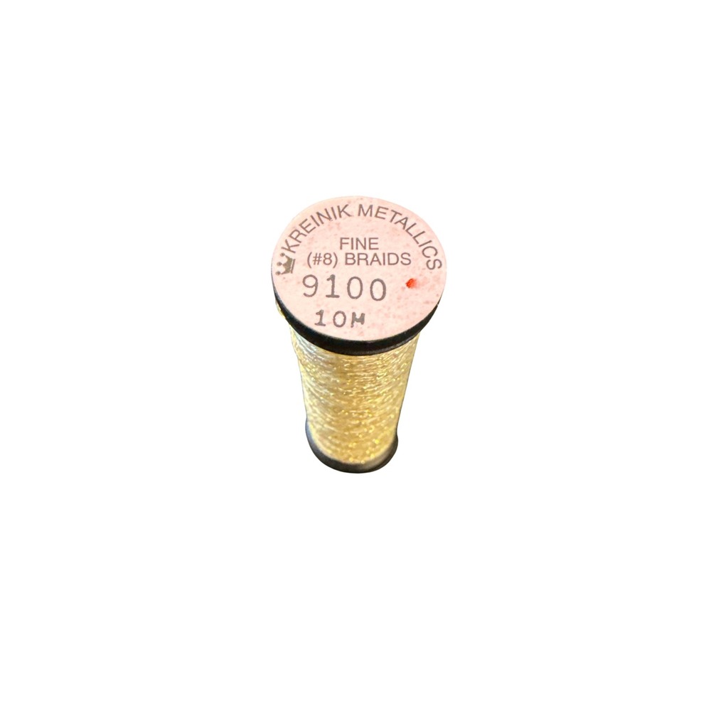 Kreinik Fine #8 Braid 9100 Sunlight 10M Gold Metallic Thread
